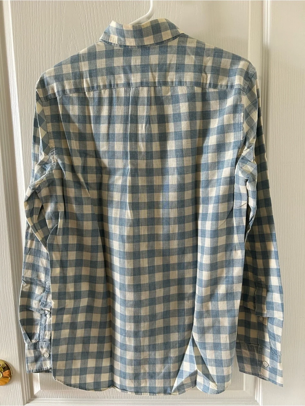 J.Crew Homespun Blue Cream Gingham Check Long Sleeve Slim Shirt Size S